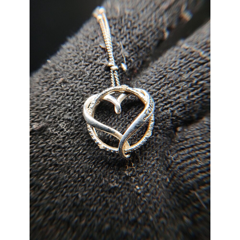 Sterling Silver CZ Accent Heart Necklace